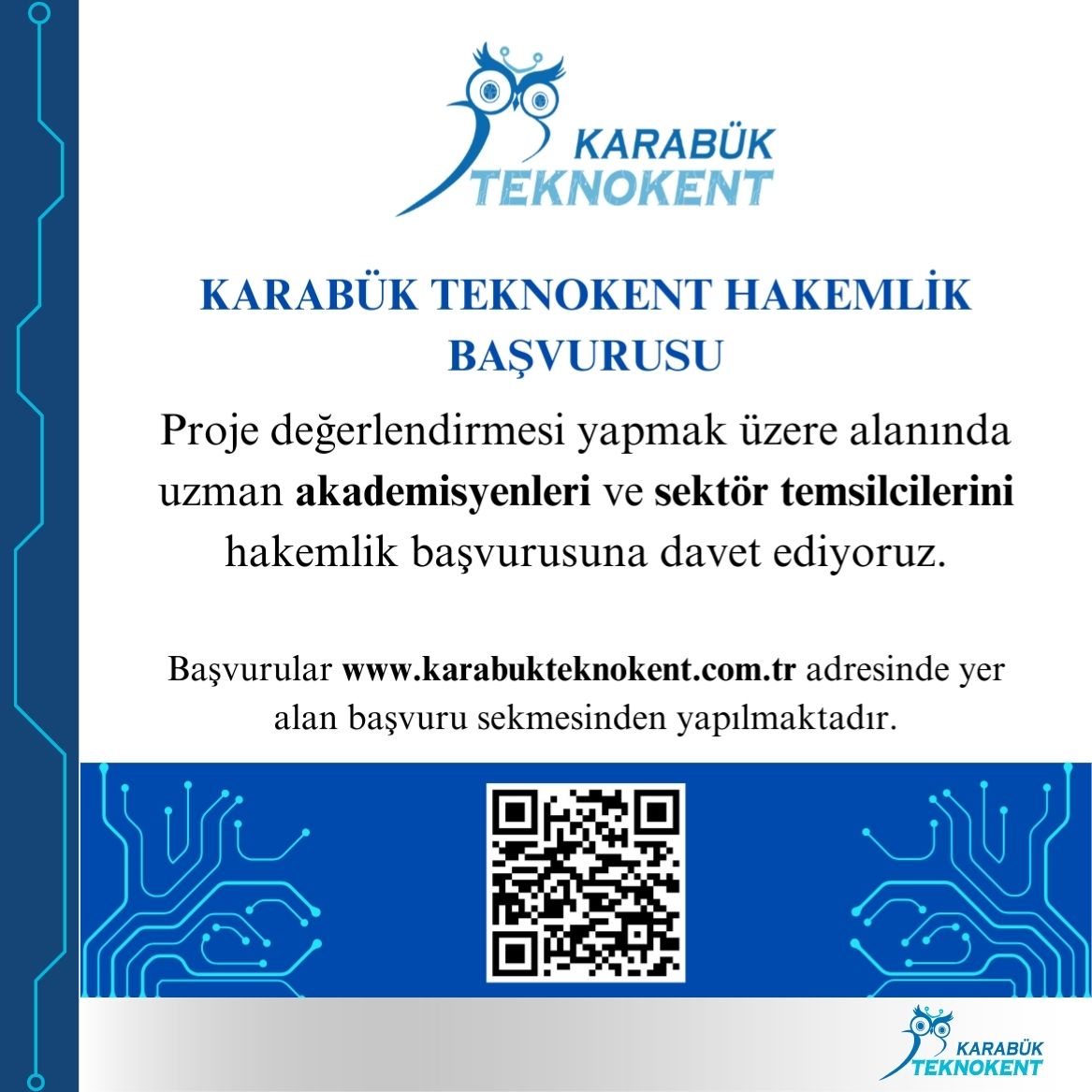 Proje Değerlendirmesi İçin Hakemlik Başvurusu Daveti